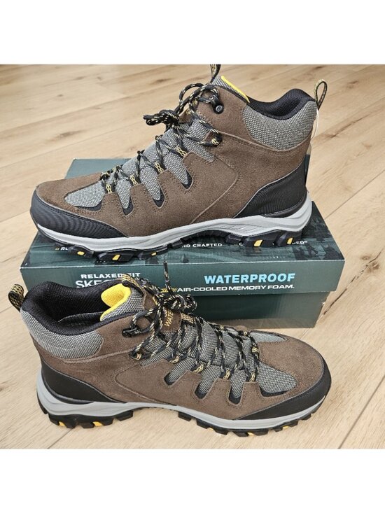 SKECHERS Mens Size 13 Rickter Branson Dark Brown Boots Hiking Outdoor Waterproof main image 4